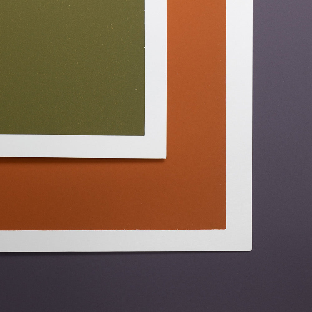 Sheets of Art Spectrum Colourfix paper in multiple colours. The coloured surface is textured with a white border along the edges of the sheet.