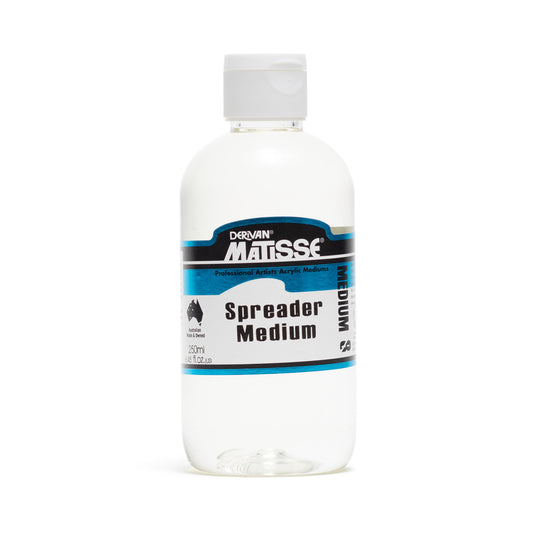 A 250 millilitre bottle of Derivan Matisse Spreader Medium - Medium 8. Australian made and owned professional artist acrylic mediums.