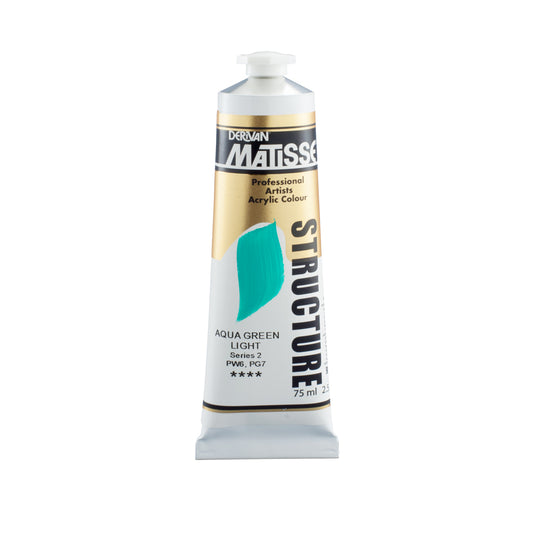 75 millilitre tube of Derivan Matisse structure formula acrylic paint in Aqua green light (series 2).