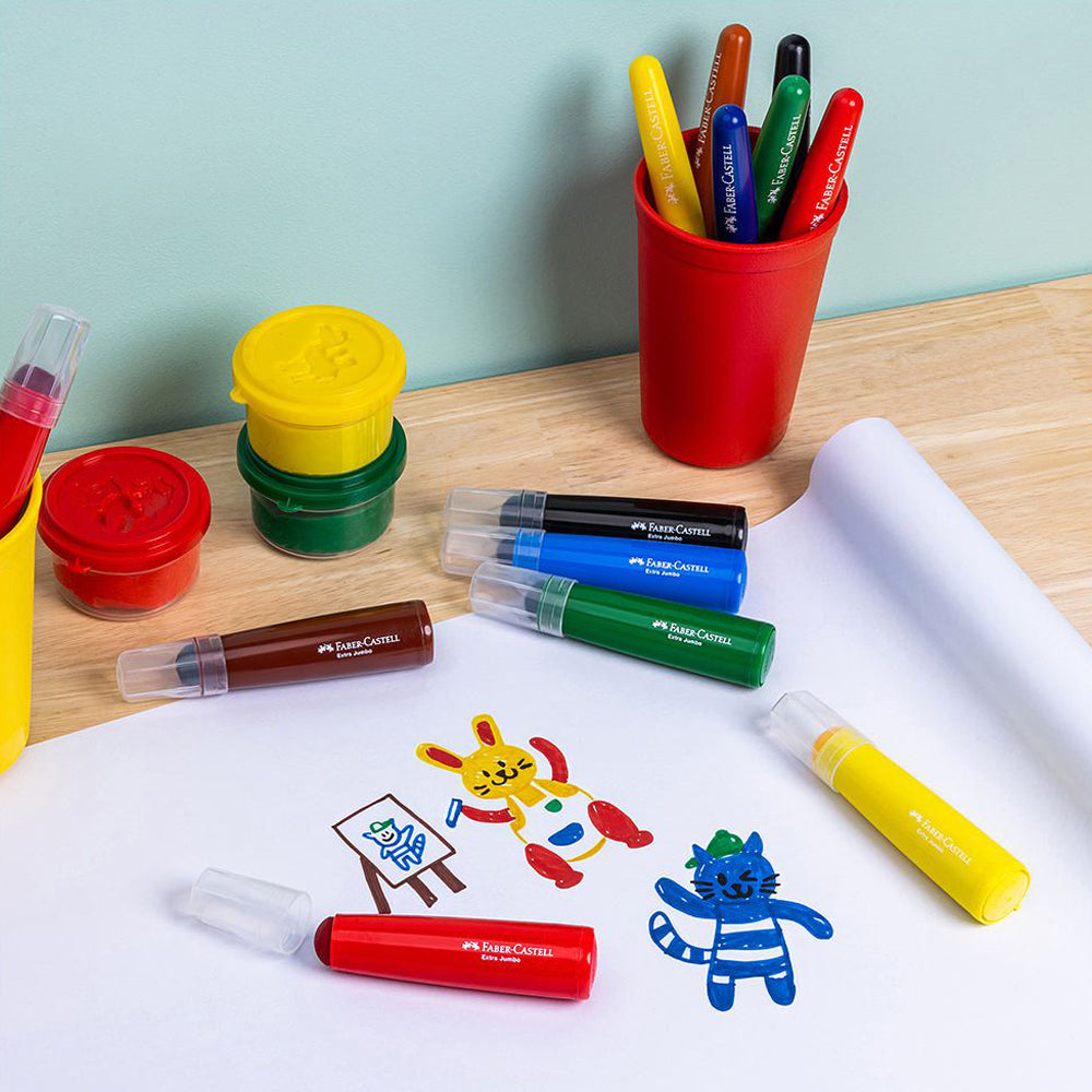 A drawing made using Faber-Castell extra jumbo washable markers.