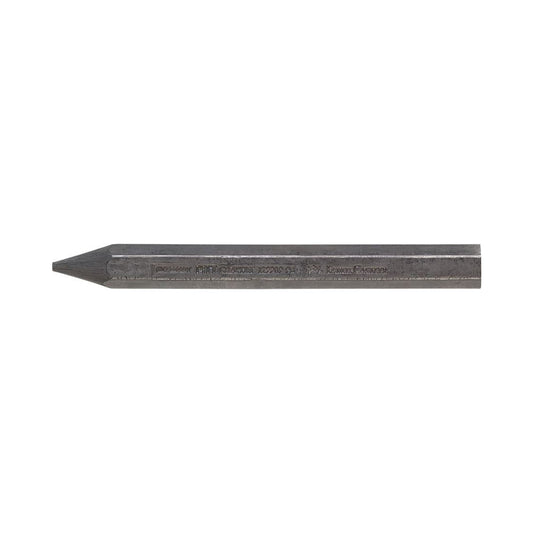 A 9B Faber-Castell Graphite stick. The stick is sharpened to a point and hexagonal in shape.