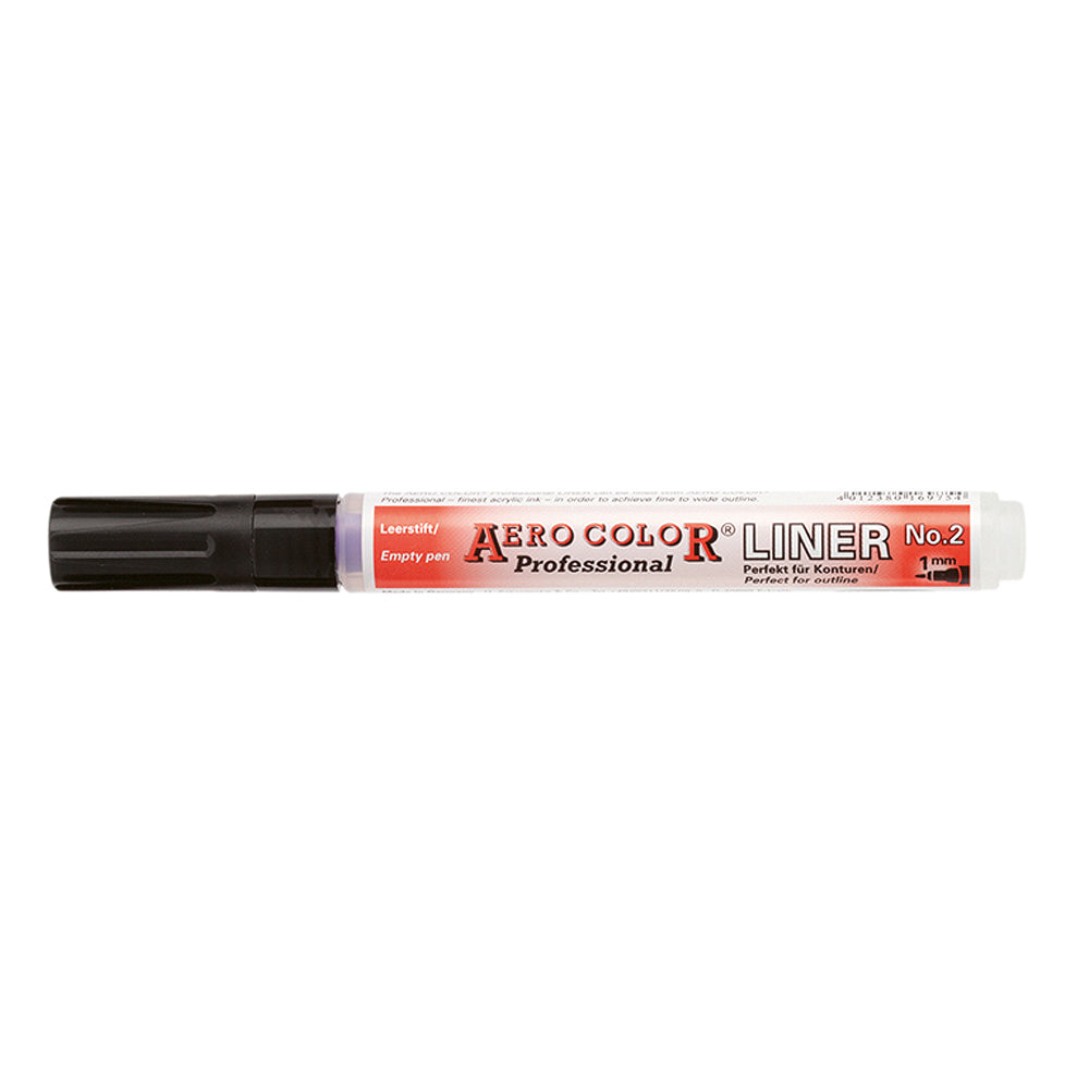 An empty Aero Color Professional liner no. 2 with 1 millimetre width nib. Perfect for outlining.