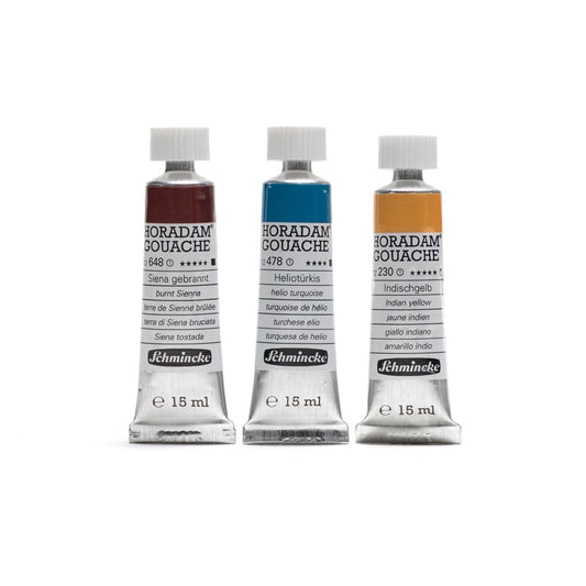 15 millilitre tubes of Schmincke Horadam gouache.