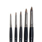 Art Basics natural hair blending brushes in sizes 4, 6, 8, 10 and 12 with rounded bristles that come to a pointed tip.