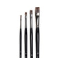 Art Basics badger hair bright brushes in sizes 2, 6, 8 and 12 with short, flat bristles.