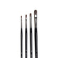 Art Basics badger hair filbert brushes in sizes 2, 4, 6 and 10 with flat bristles and rounded tips.
