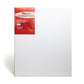 A white primed canvas with gallery wrapped edges.