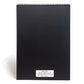 A pastel pad of black paper, spiral bound along the top short edge. This pad contains 25 sheets of 135 gsm 100% recycled paper. 29.7 by 42 centimeters (A3) in size. Made in Australia