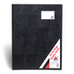 The Colby A3 20 page display book with black polypropylene cover and name label slot on the front.