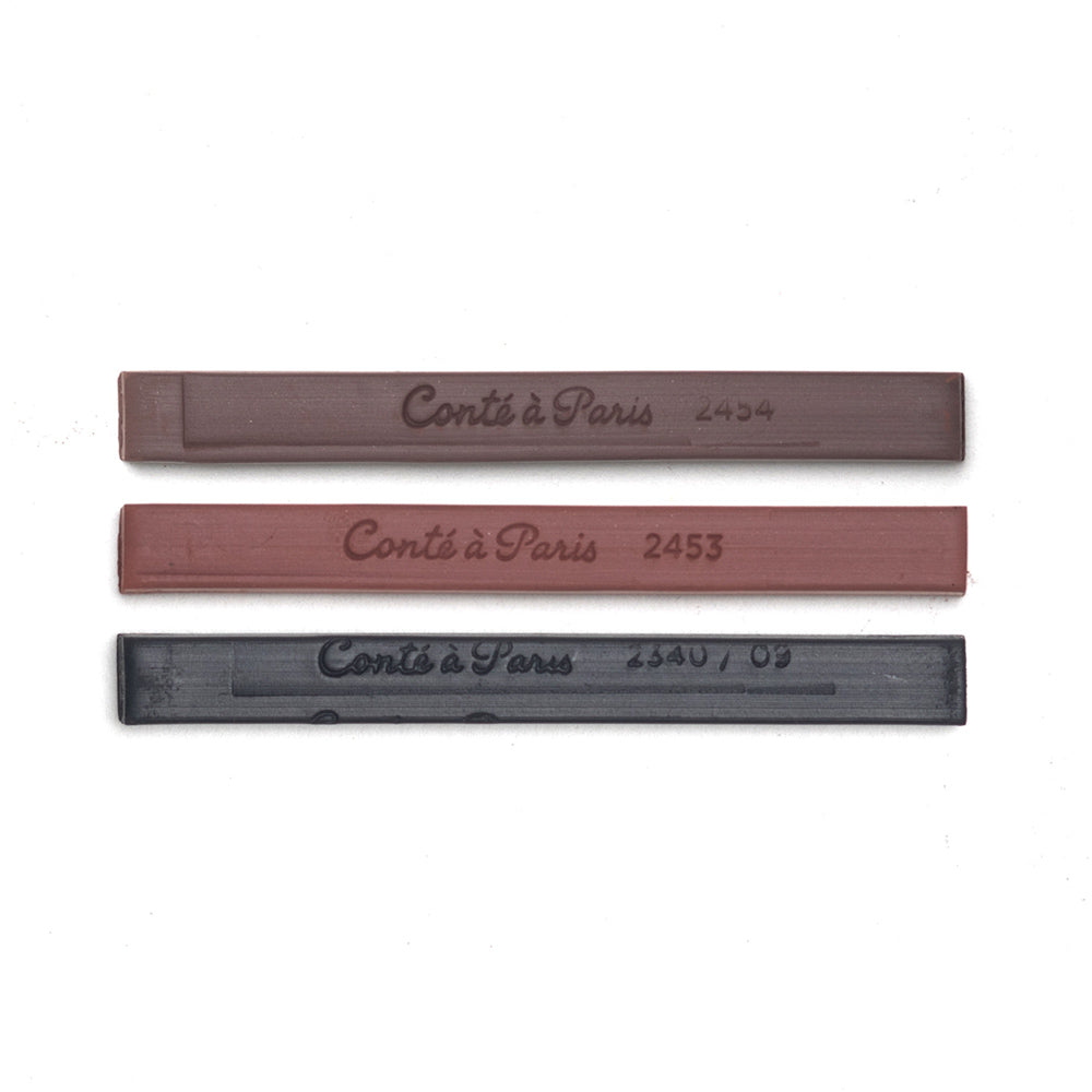 Conte a Paris square cut Carre Crayon stamped with the logo and their colour numbers.