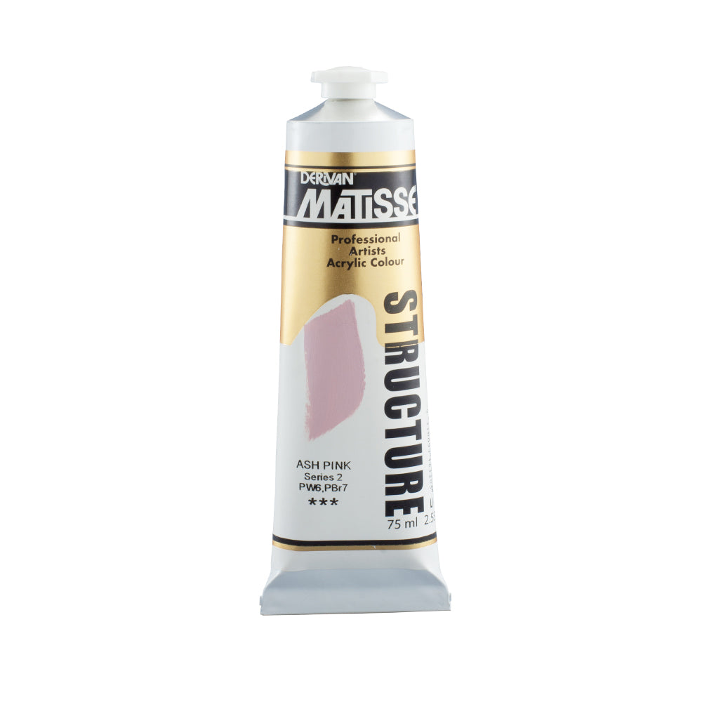75 millilitre tube of Derivan Matisse structure formula acrylic paint in Ash pink (series 2).