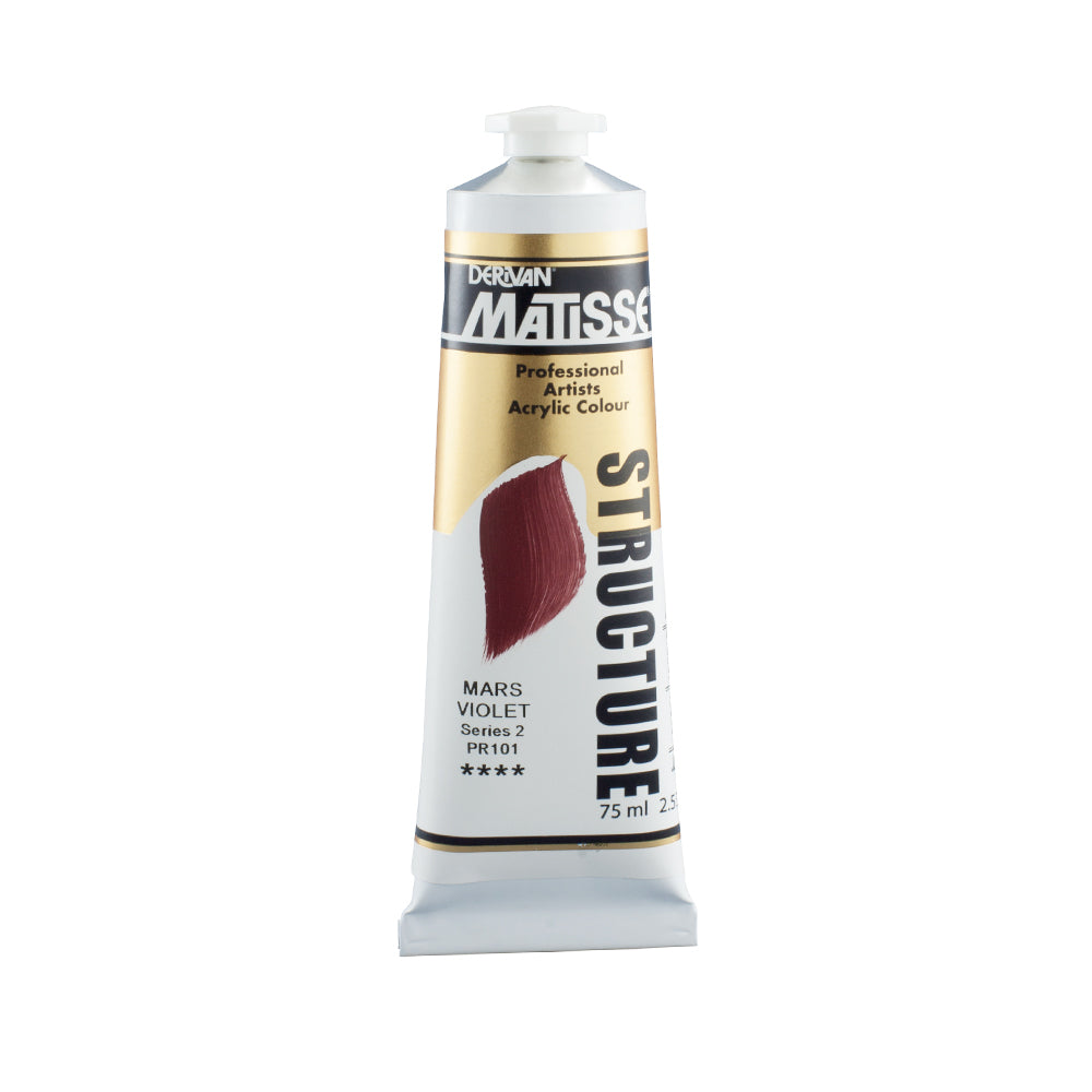 75 millilitre tube of Derivan Matisse structure formula acrylic paint in Mars violet (series 2).