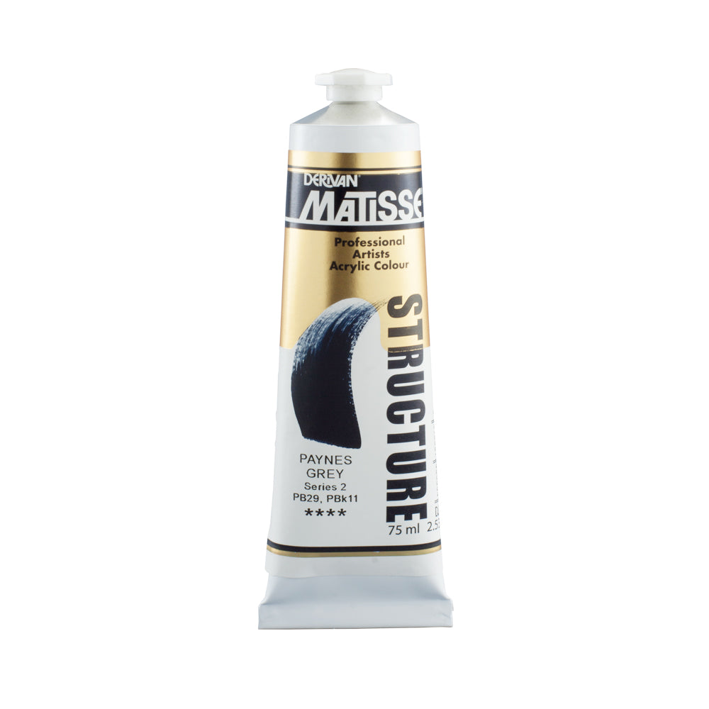 75 millilitre tube of Derivan Matisse structure formula acrylic paint in Payne's grey (series 2).