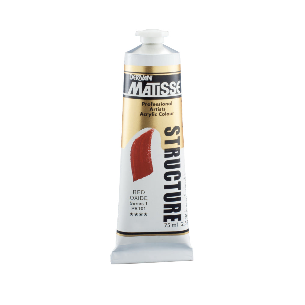 75 millilitre tube of Derivan Matisse structure formula acrylic paint in Red oxide (series 1).