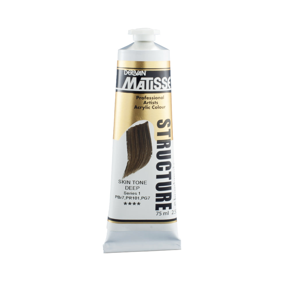 75 millilitre tube of Derivan Matisse structure formula acrylic paint in Skin tone deep (series 1).