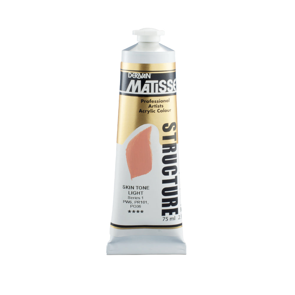 75 millilitre tube of Derivan Matisse structure formula acrylic paint in Skin tone light (series 1).