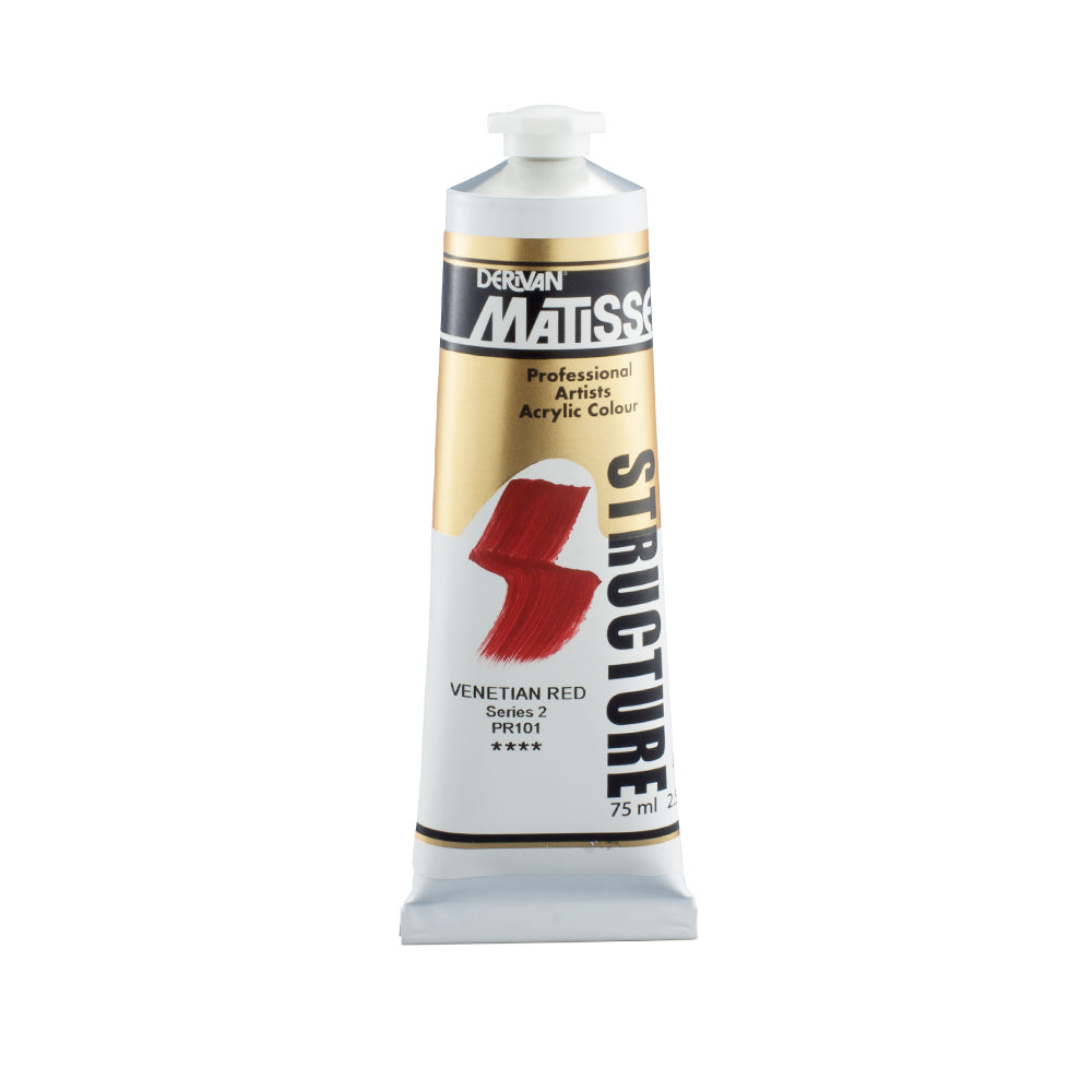 75 millilitre tube of Derivan Matisse structure formula acrylic paint in Venetian red (series 2).