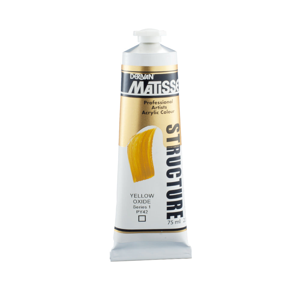 75 millilitre tube of Derivan Matisse structure formula acrylic paint in Yellow oxide (series 1).