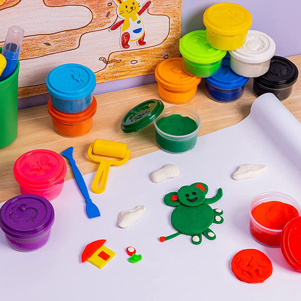 Shapes and models made using the Faber-Castell super soft modelling dough set.