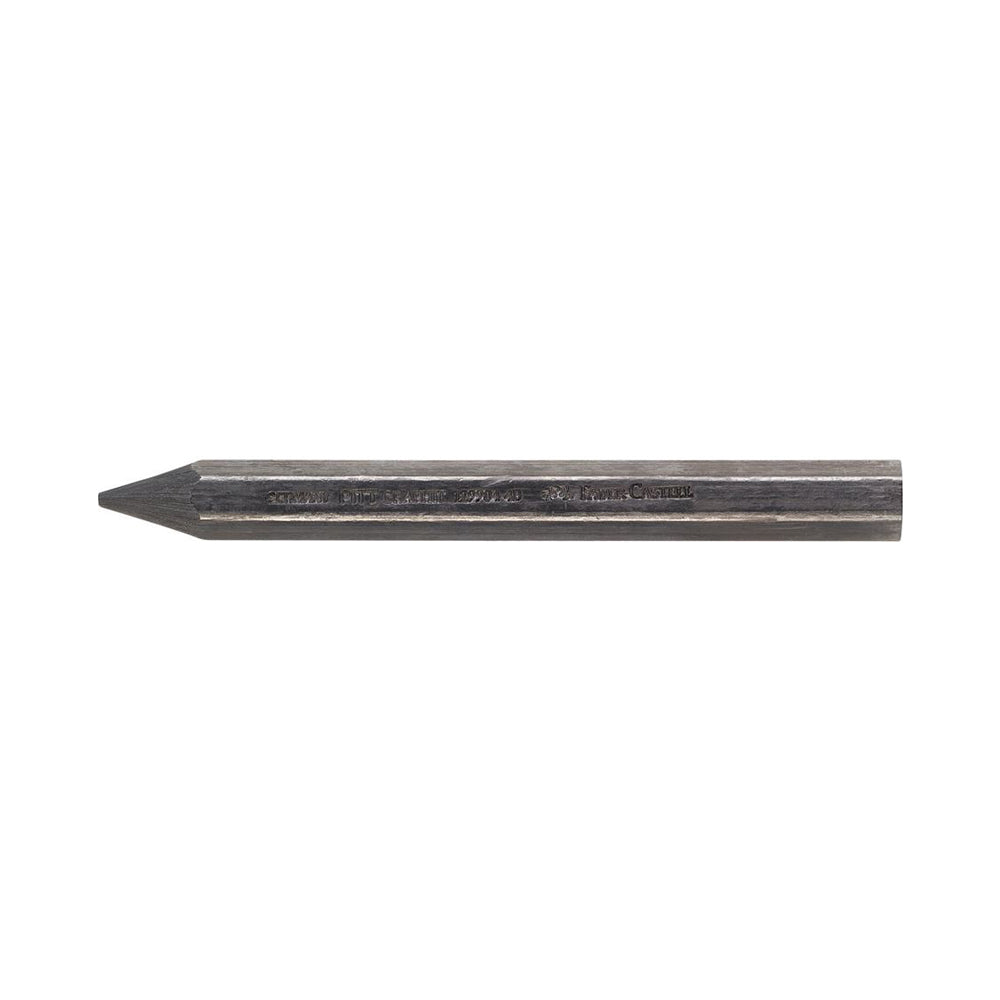 A 4B Faber-Castell Graphite stick. The stick is sharpened to a point and hexagonal in shape.