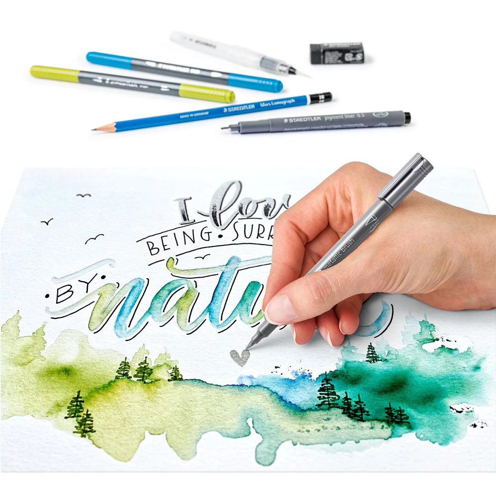 An artwork created using the Staedtler floral watercolour set.