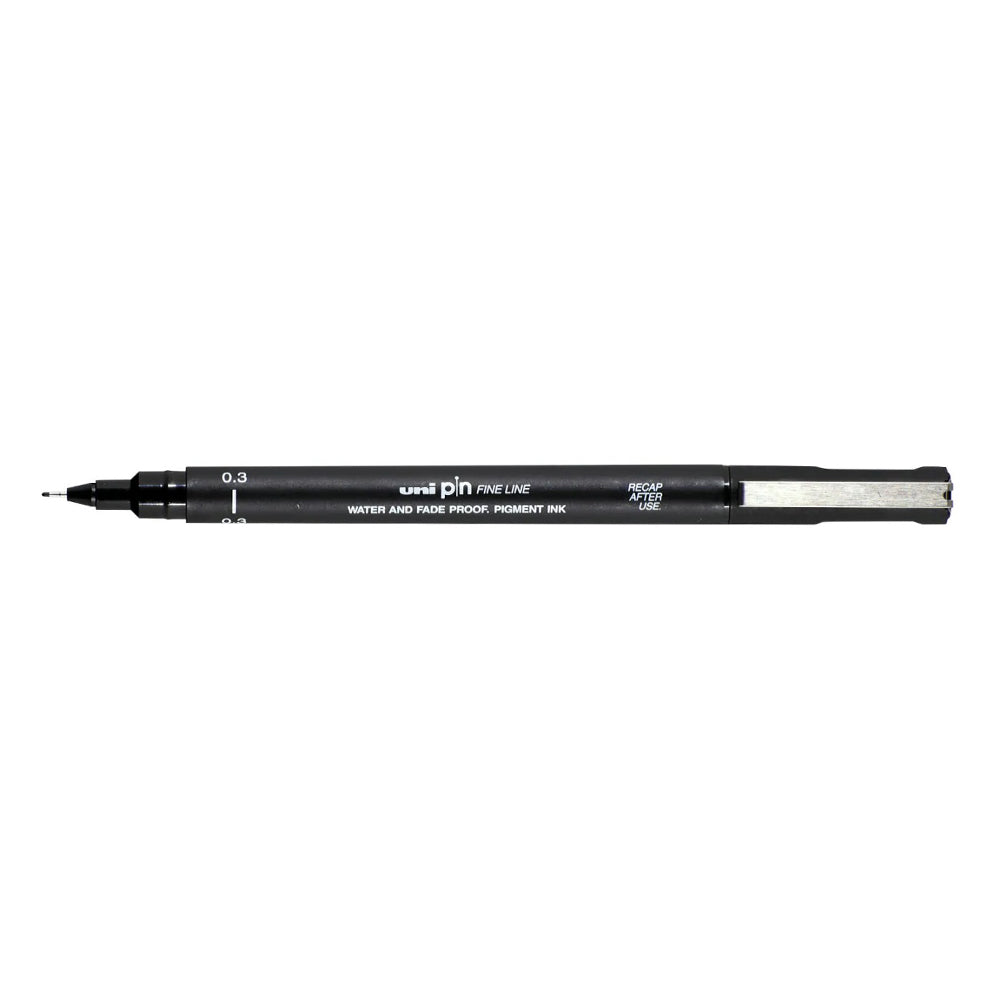 Uni Pin Fine Line Pens 3 Set, Sepia & Black