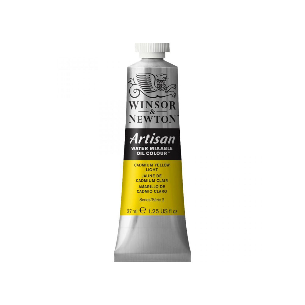 A 37 millilitre tube of cadmium yellow light series 2 Winsor and Newton Artisan water mixable oil colour.