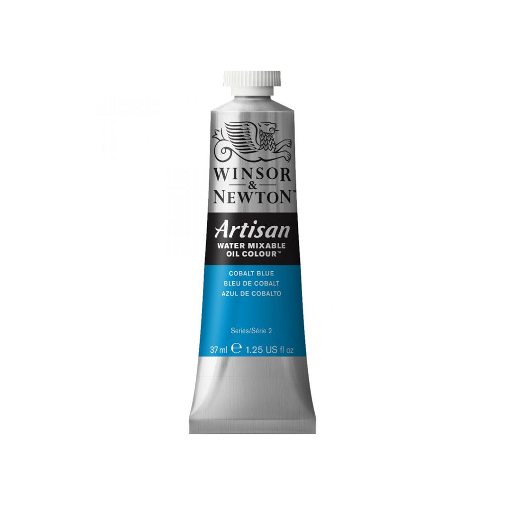 A 37 millilitre tube of cobalt blue series 2 Winsor and Newton Artisan water mixable oil colour.