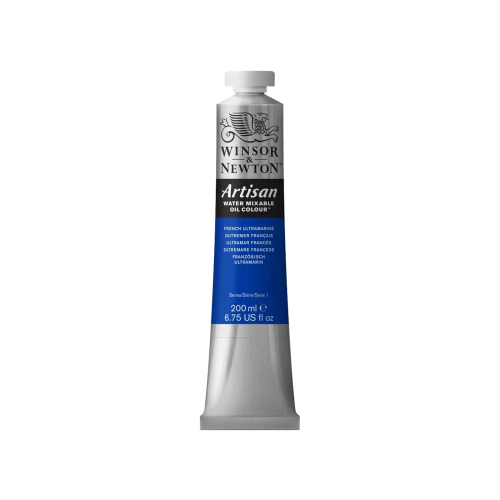 A 200 millilitre tube of French ultramarine series 1 Winsor and Newton Artisan water mixable oil colour.