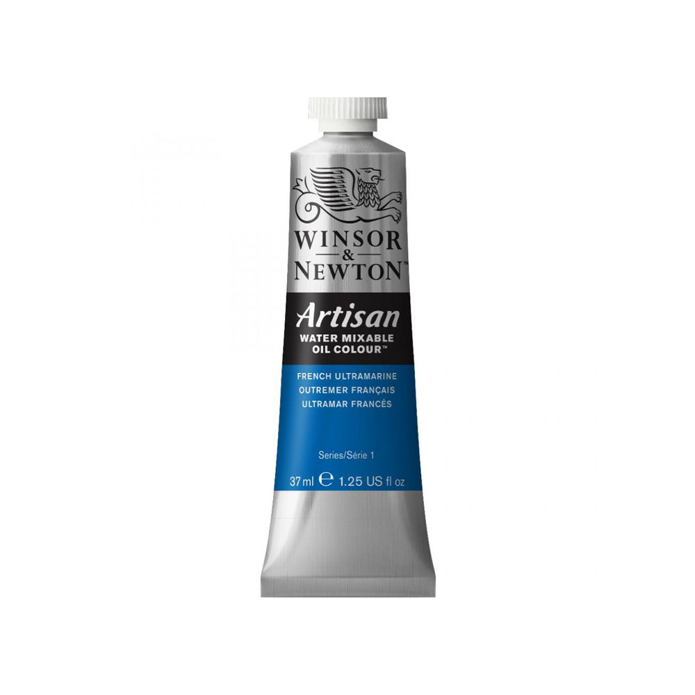 A 37 millilitre tube of French ultramarine series 1 Winsor and Newton Artisan water mixable oil colour.