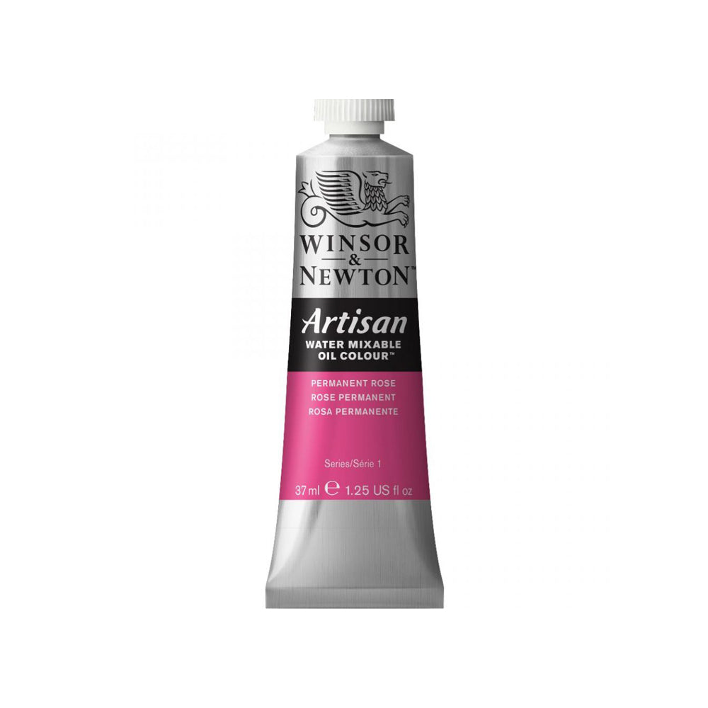 A 37 millilitre tube of permanent rose series 1 Winsor and Newton Artisan water mixable oil colour.