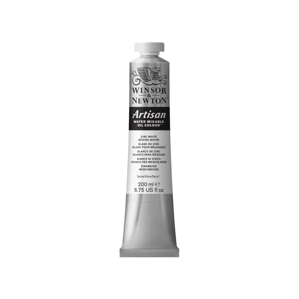 A 200 millilitre tube of zinc white, mixing white series 1 Winsor and Newton Artisan water mixable oil colour.